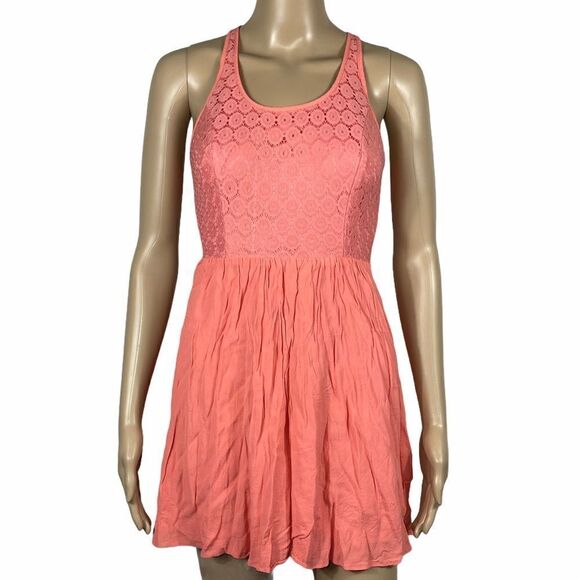 Princess Vera Wang Coral Lace Print Dress - Picture 1 of 12
